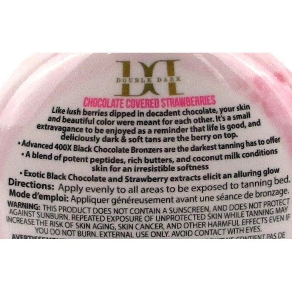 DD Chocolate Covered Strawberries Brown Sugar Tanning‎ Bed Lotion 7.5 oz 400X